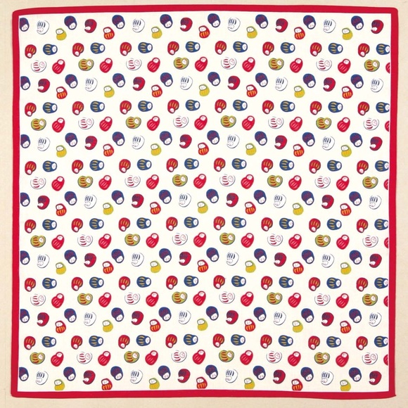 💰SOLD💰 Yonagado Large Handkerchief Daruma-Chan Fabric Cotton Japan 22.5" - Picture 3 of 12